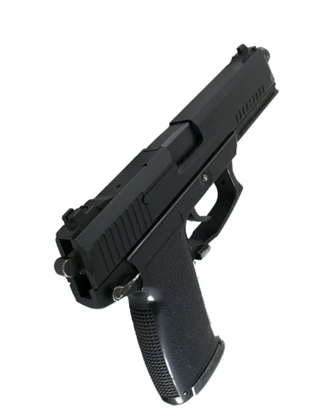 Black Pistol Handgun on White — Stock Photo, Image