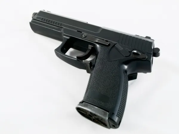 Black Pistol Handgun on White — Stock Photo, Image