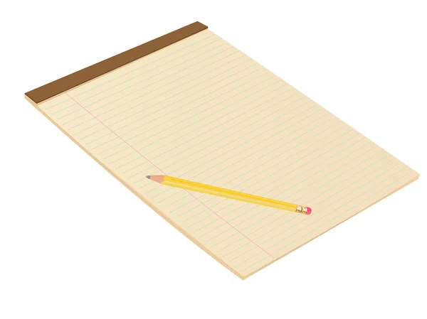 Bloco de notas em branco marrom com lápis — Fotografia de Stock