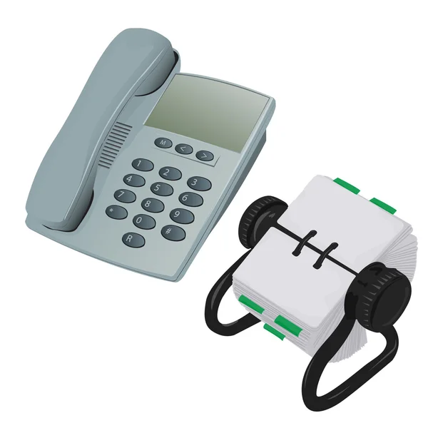 stock image Modern Desk Phone and Rolodex Organiser