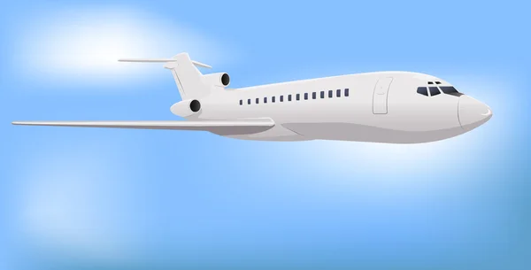 Privata kommersiella jetplan som flyger över himlen — Stockfoto
