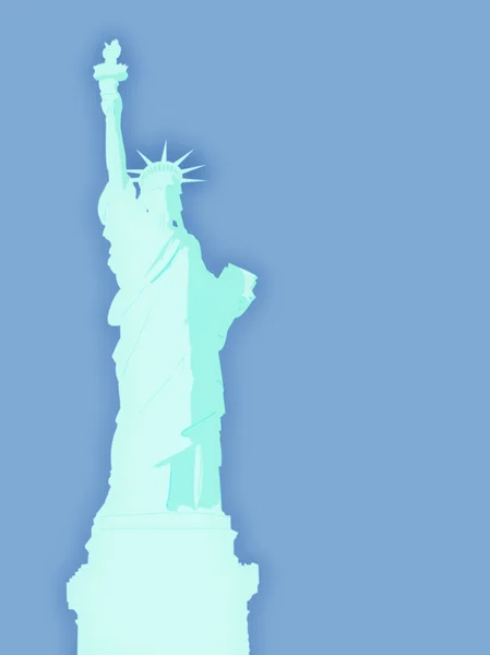Liberty ábrán kék szobra Stock Fotó