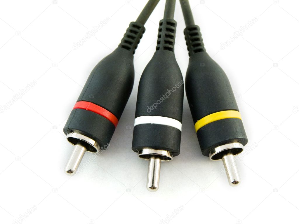 Red Yellow and White Audio Visual Leads