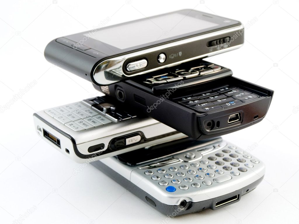 Stack Pile of Several Modern Cellphones