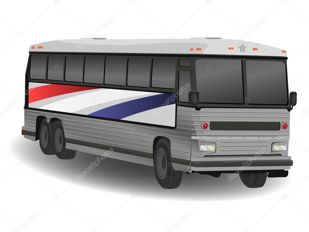 Aluminium American Greyhound Bus Illustration