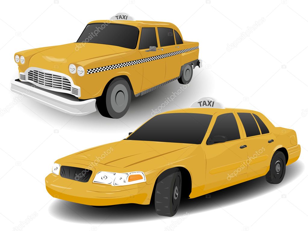 Old and Modern New York Taxis