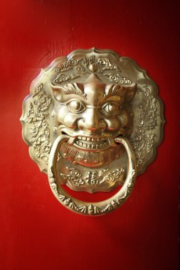 Antique oriental door knocker clipart