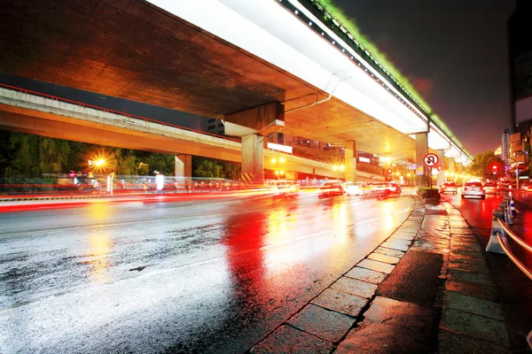 Urban night traffics view — Stock Photo, Image