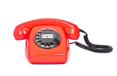 Red bakelite dial phone clipart