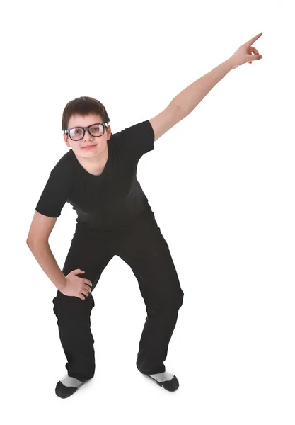 Young boy pointing up — Stock Photo, Image