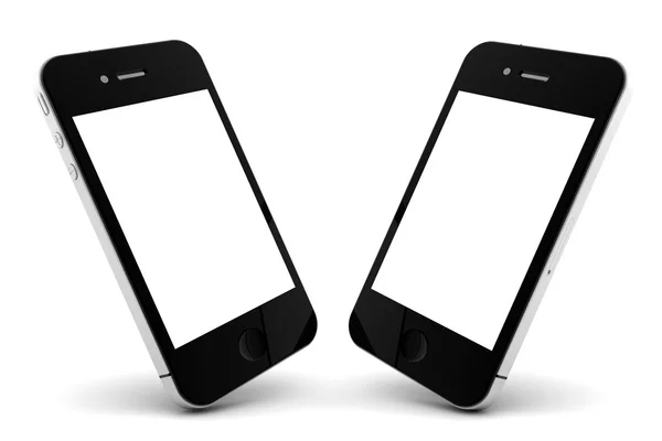 Dwa telefony na białym tle — Zdjęcie stockowe