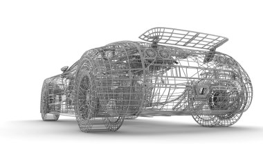 Wireframe car clipart