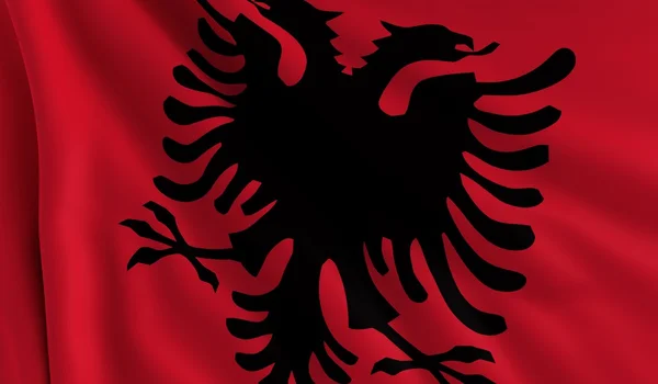 Arnavutluk Cumhuriyeti bayrağı — Stok fotoğraf