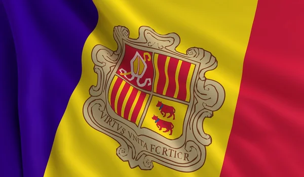 Andorrská vlajka — Stock fotografie