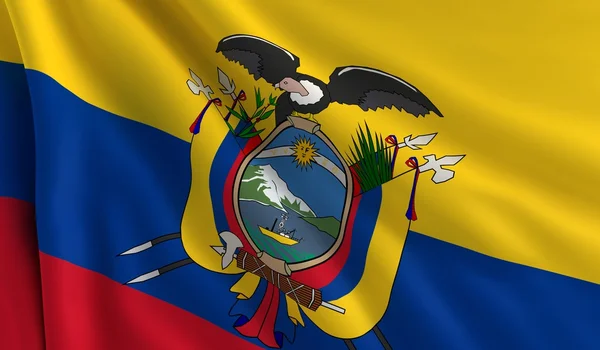 Ekvádorská vlajka — Stock fotografie