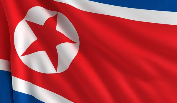 Nord-Koreas flagg – stockfoto