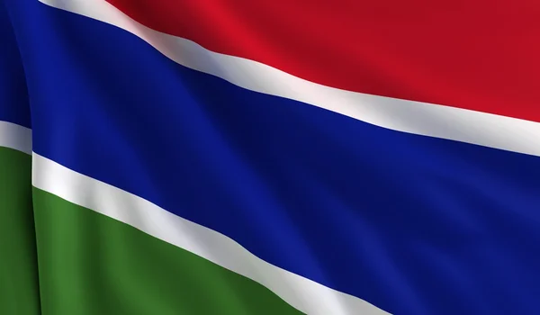 冈比亚的旗子 — 图库照片