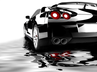 Black car reflected clipart