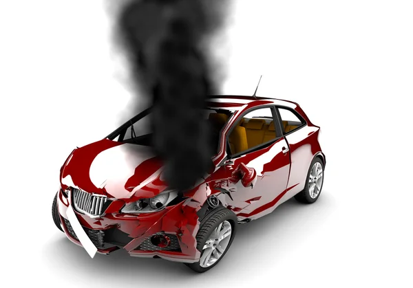 Rojo coche quemadura —  Fotos de Stock