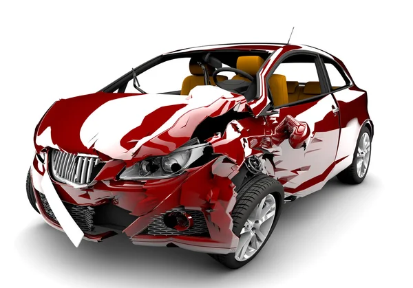 Accidente de coche rojo — Foto de Stock