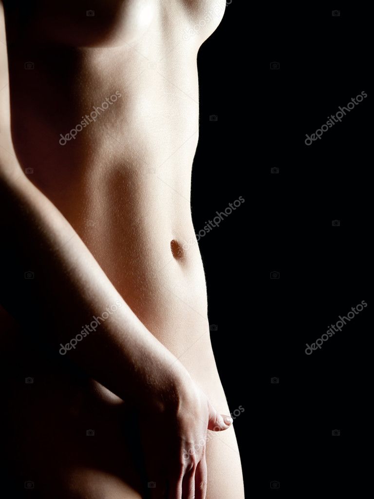Closeup Of A Beautiful Nude Woman In White Cotton Panties
