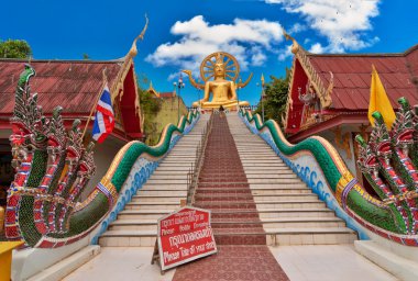 Big Buddha statue. Koh Samui island landmark clipart