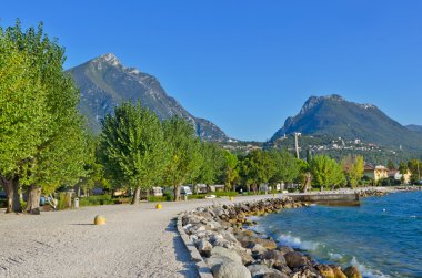 Pebble covered alley, Garda lake, Italy clipart