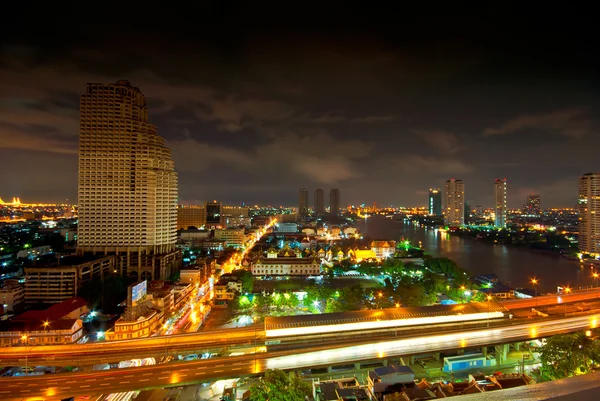 Бангкокская ночная панорама — стоковое фото