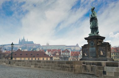 Statue in Charles Bridge clipart