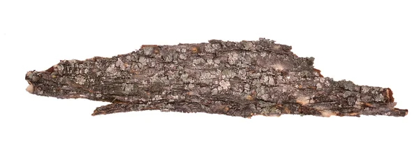 Wooden dry sliver bark firewood isolated — Stock Photo, Image