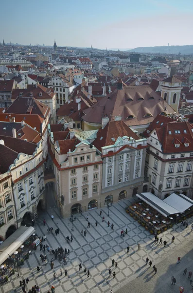 Eski Şehir Meydanı, havadan görünümü, Prag — Stok fotoğraf