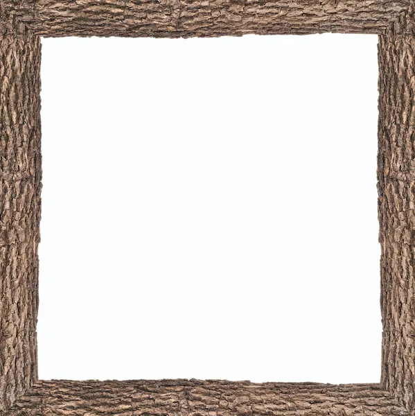 stock image Square frame with wooden bark texture