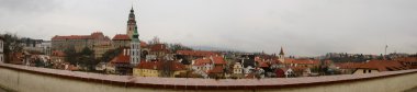 Chesky Krumlov town panoramic overview, Czech Republic clipart