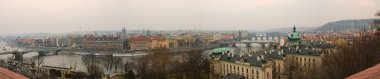 Prague Old Town, Vltava and bridges panoranic view clipart