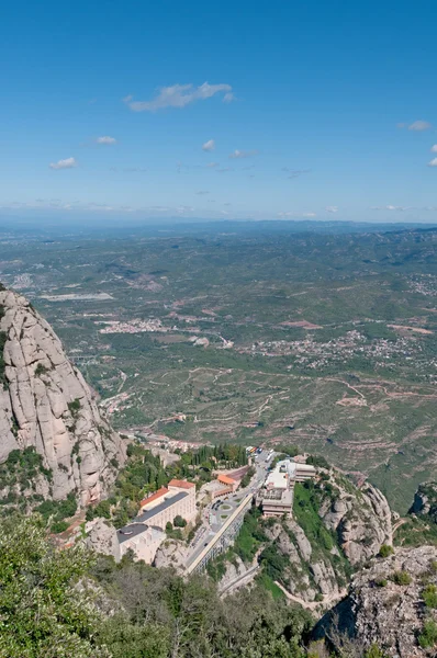 Widok z góry montserrat opactwa, Hiszpania — Zdjęcie stockowe