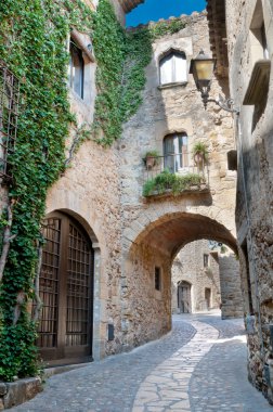 Street in Peratallada, Spain clipart