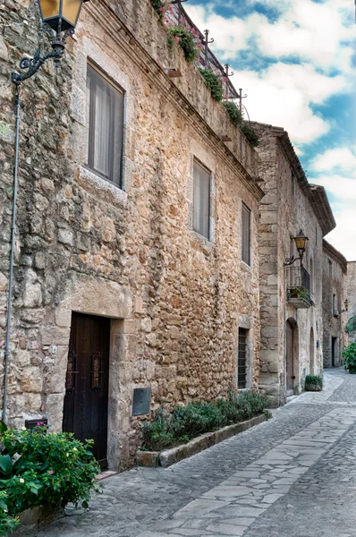 Strada medievale a Peratallada, Spagna — Foto Stock