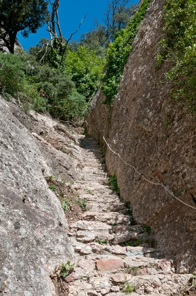 Steps in Montserrat Mountain, Catalonia, Spain — Stock Photo, Image