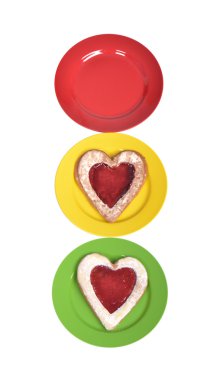 Plates with heart shaped bakery clipart