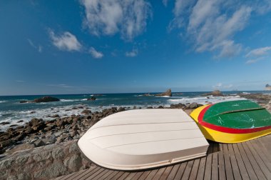 Boats turned upwards, Tenerife, Canary islands clipart