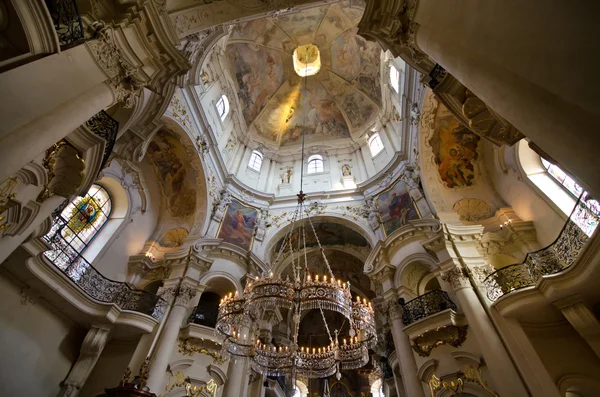 stock image The ceiling of St. Nicholas Church, Prague, Czech Republic