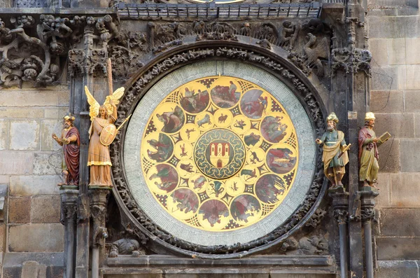 Velho Relógio Astronômico Detalhe, Praga — Fotografia de Stock