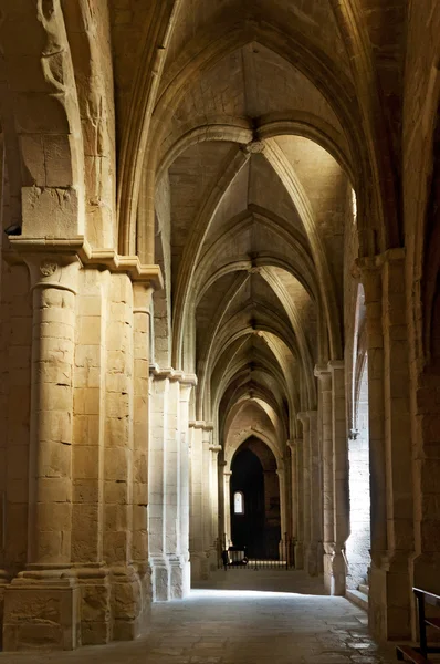 Techo interior y columnas de la antigua catedral — Foto de Stock