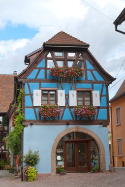 Typical half-timbered house, Alsace, France clipart