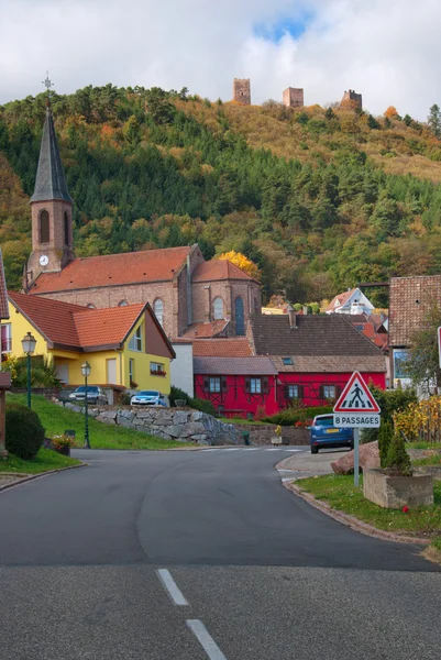 Road leading to typical French villiage — Stock Photo, Image