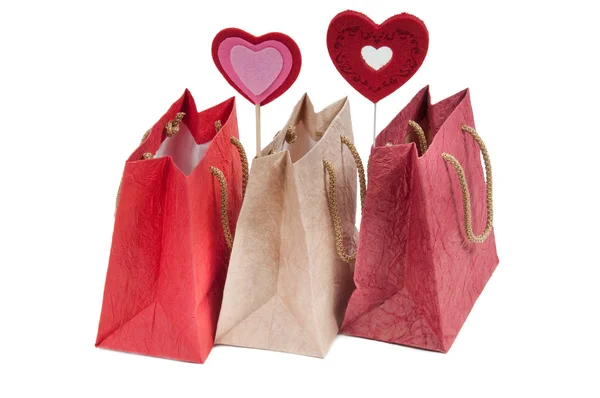 Valentines nuvarande väskor — Stockfoto
