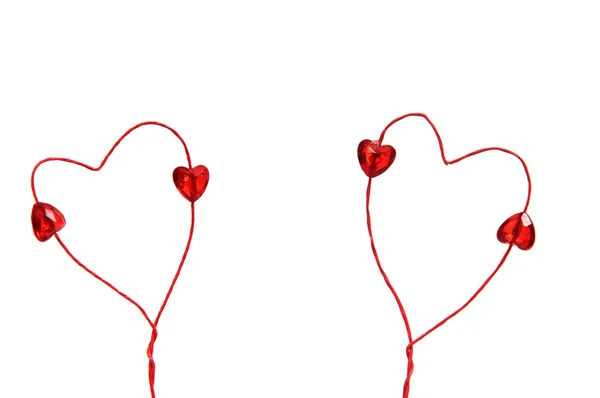Wire röda hjärtan — Stockfoto