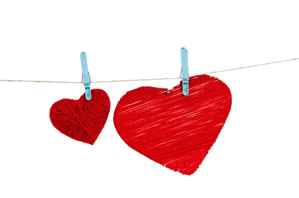 Hearts on a rope — Stock Photo, Image