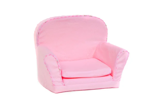 Różowy fotel na białym tle — Zdjęcie stockowe