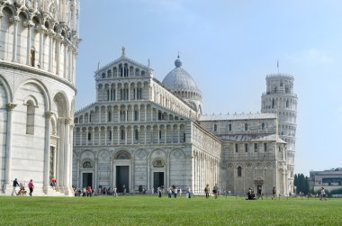 Pisa Kulesi ve pisa Kulesi katedral Meydanı, pisa, İtalya